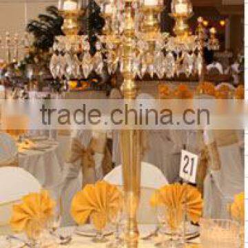 Crystal Hanging Gold Candelabra For Parties And Wedding