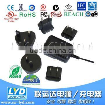 new products on china market~Interchangeable Ac Plug High Quality 5v 1a Power Adapter