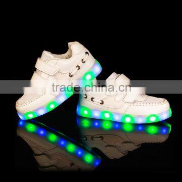 Colorful LED flashing light kids shoes, rechargeable LED shoes kids