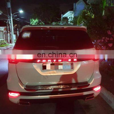 New Chromed Car Rear Molding Trim Led Trunk Lid Light For Fortuner 2016-2019 Year