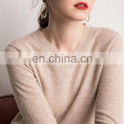 Mreino Вязаный классический вязаный пуловер из шерсти cashmere с открытым вырезом V-образного горла photo-4