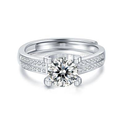 2021 Fashion Jewelry Competitive Price Clearity White D Color Moissanite 925 Sterling Silver Resign Rings For Engagement Party photo-2