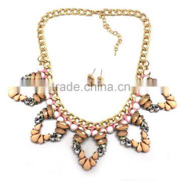 2015 wholesale fashion African beads jewelry set plated gold alloy jewelry