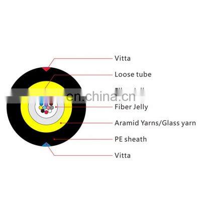 Hanxin GYFXTY Aramid Yarn High Strength Glass JET Indoor Outdoor Distribution Cable With Black or Color HDPE Sheath photo-2