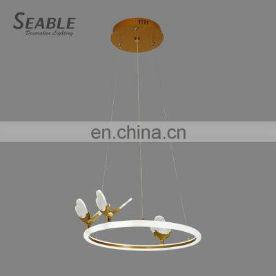 Wholesale Bedroom Living Room Decoration Acrylic Black Gold White LED Modern Chandelier Lighting photo-4