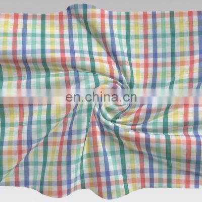 China Made Colorful CVC Seersucker Plaid Fabric for  Shirt & Household Wear