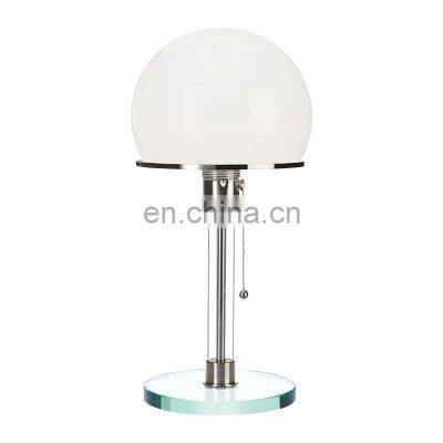 Modern Simple Contemporary Classic Desk Light Pull Switch Bedside Desk Lamp Round Ball Glass Table Lamp