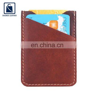 2020 New Arrival Vintage Look Matching Stitching Polyester Lining Material Genuine Leather Clip Wallet for Men