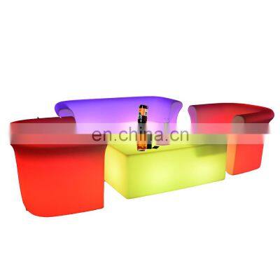 Mesas y Sillas Para Bar Night Club Event Party Garden Bar Stool Plastic Outdoor Led Lighted Furniture Led Tables and Bar Chairs photo-2