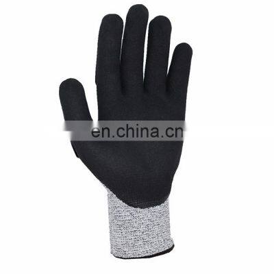 Men Industrial Sandy Nitrile TPR Cut Resistant Anti Cut Level 5 Mechanical Impact Working Safety Gloves photo-4