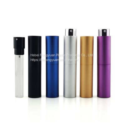 twist up perfume atomizer 8ml 10ml 15ml aluminum Travel glass spray Perfume Refillable bottles