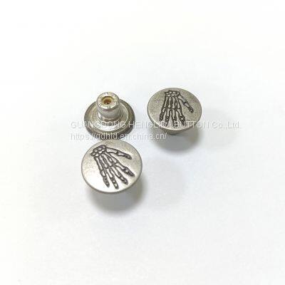 2023 Customized wholesale plating brass cowboy button jeans buttons for jeans clothing