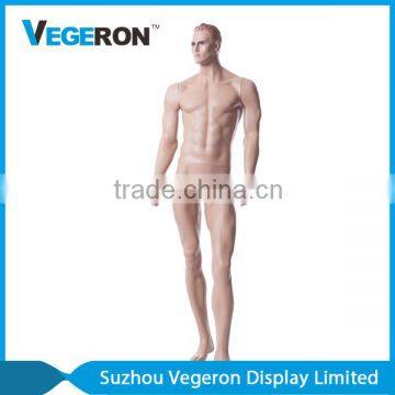 fiberglass realistic male mannequin with sculpture hair