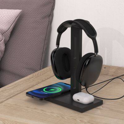 Multifunction Wireless Charge Earphone Phone Charging Stand Headphones Holder 4-in-1 3 in 1 Headset Wireless Charging Stand