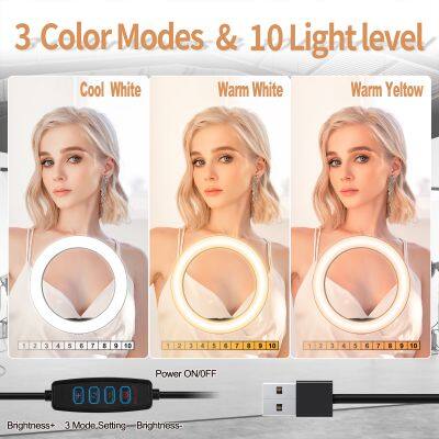 Wholesale Adjustable Selfie Led Ring Flash Light Tripod Selfie Stick With Ring Light for Phone Make up 12inch Ring Light photo-3