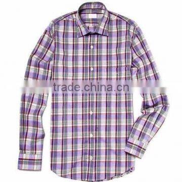 Mens white 100% cotton shirt collar designs one pocket shirt