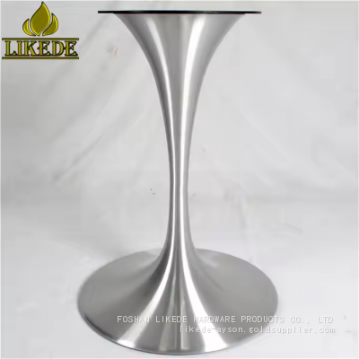 Newest Stainless Steel Tulip Table Leg Saarinen Table Base With Black Iron Heavy Duty Marble Tabletop for Workshops photo-2