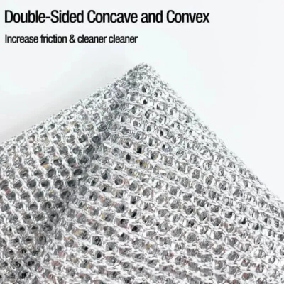 Silver Wire Dish Washing Rag Multipurpose Non-Scratch Cleaning Cloths for Kitchen Use photo-4
