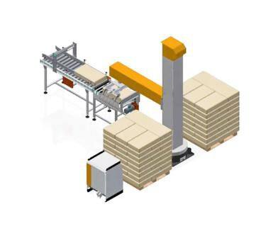 Machine de palletisation de sacs en carton, Palettiseur automatique à colonne unique