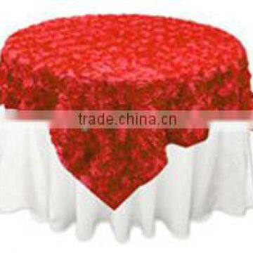 Beige Rossette Table Overlay for Events photo-3