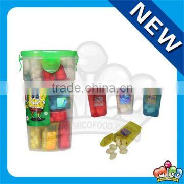 fruit mini candy in squar jar