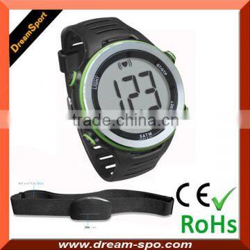 5ATM softchest big Lcd display heart rate monitor Pluse watch