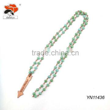 Blue Color Glass Beads ,handmade Beads With Arrow Necklace photo-2