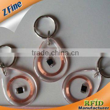 EM 125Khz Or 13.56Mhz transparent waterproof RFID Keyfob /Waterproof Keyfob