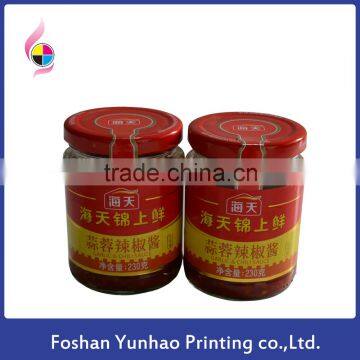 self adhesive tag label bottle shrink label for gralic&chili sauce