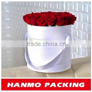 oem design delicate cardboard flower gift box with handle factory price