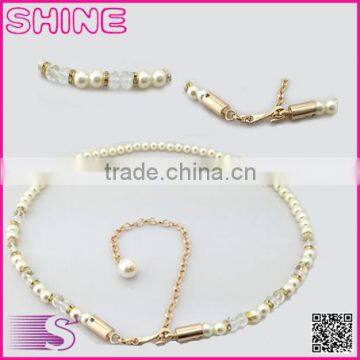 Korean New Belt Chain , Fashion Casual Rhinestones Pearl Slimming Belt Chain