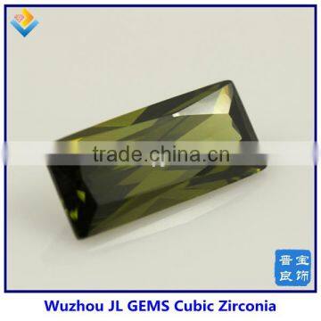 Synthetic Lab Created Olivine Baguette CZ Gemstone With made in China