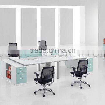 Durable Glass designs 4-seat Office Workstation Cubicle in Soundproof Partition ( SZ-WS434)