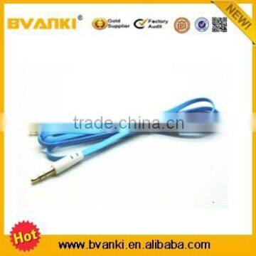 Hot Selling High Quality Colorful 3.5mm Male to Male Flat Noodle AUX Stereo Audio Cable photo-3