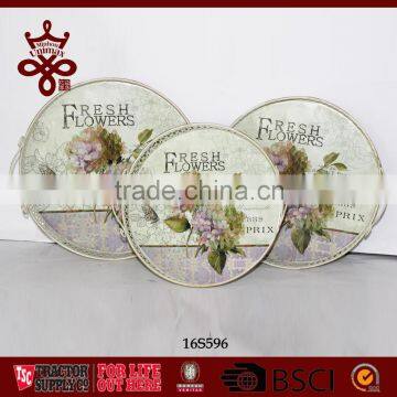 Metal Tableware Cheap Price Party Trays Round Tray With Handle