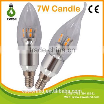 New Product Lighting Led High Lumen 7W E14 Led Candle Bulb