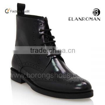 Leather boots men dress boots shoes with zipper