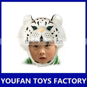 lovely stuffed white leopard animal hat