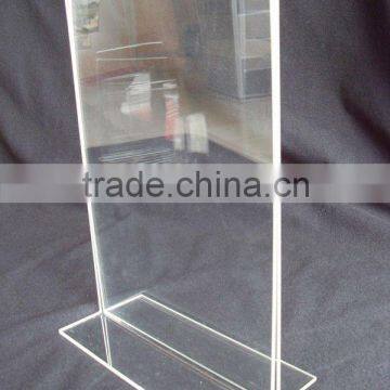 Transparent acrylic menu holder for restaurant and hotel