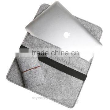 2015 Newest Laptop Sleeve With Small Pouch Gray Color