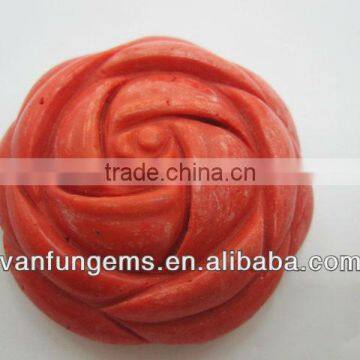 Synthetic Red Coral carved rose