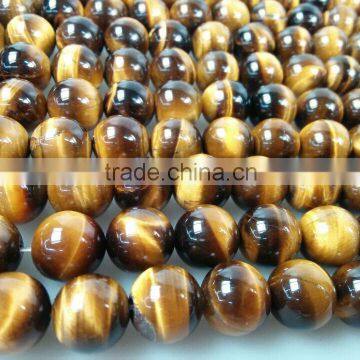 Polish Natural Stone Beads Yellow Tiger Eye Stone Loose Beads photo-4