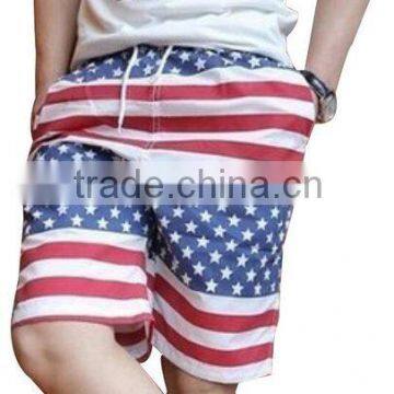 2015 Fashion American summer loose flag shorts pants casual sport running shorts swimming beach shorts