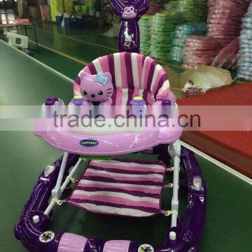 2016 new baby walker with lovely toys and flashing head /high quality walker for little baby with CE /cheap price baby walker