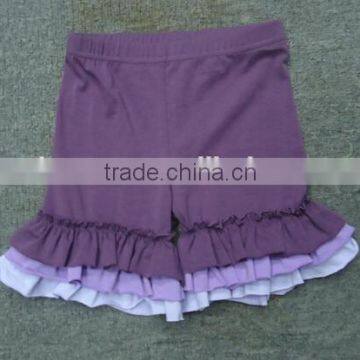 2015 New Style Boutique Solid Aqua Triple Ruffles Girl Shorts MS0101 photo-2