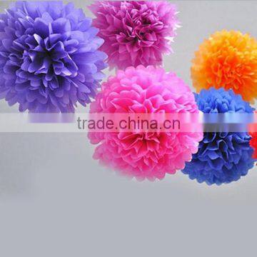 Different Colors Decorative Tissue Paper Pom Poms Flower Balls