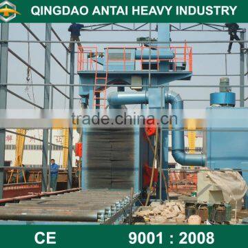 Q6910 roller conveyor type steel plate and H beam cleaning shot blast mahcine