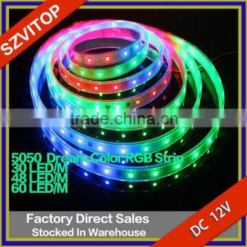 12V LED 5050 Dream Color Strip Waterproof IP65 WS2811 IC RGB Dream Color Pixel Strip 10mm PCB