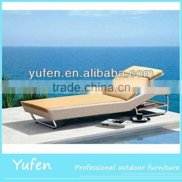 Rattan furniture cast aluminum sun lounge chair