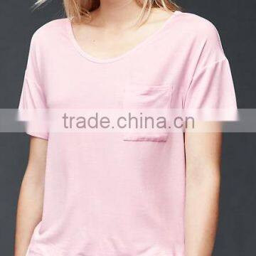 Wholesale Women's Modal Mix and Match Pocket Tee